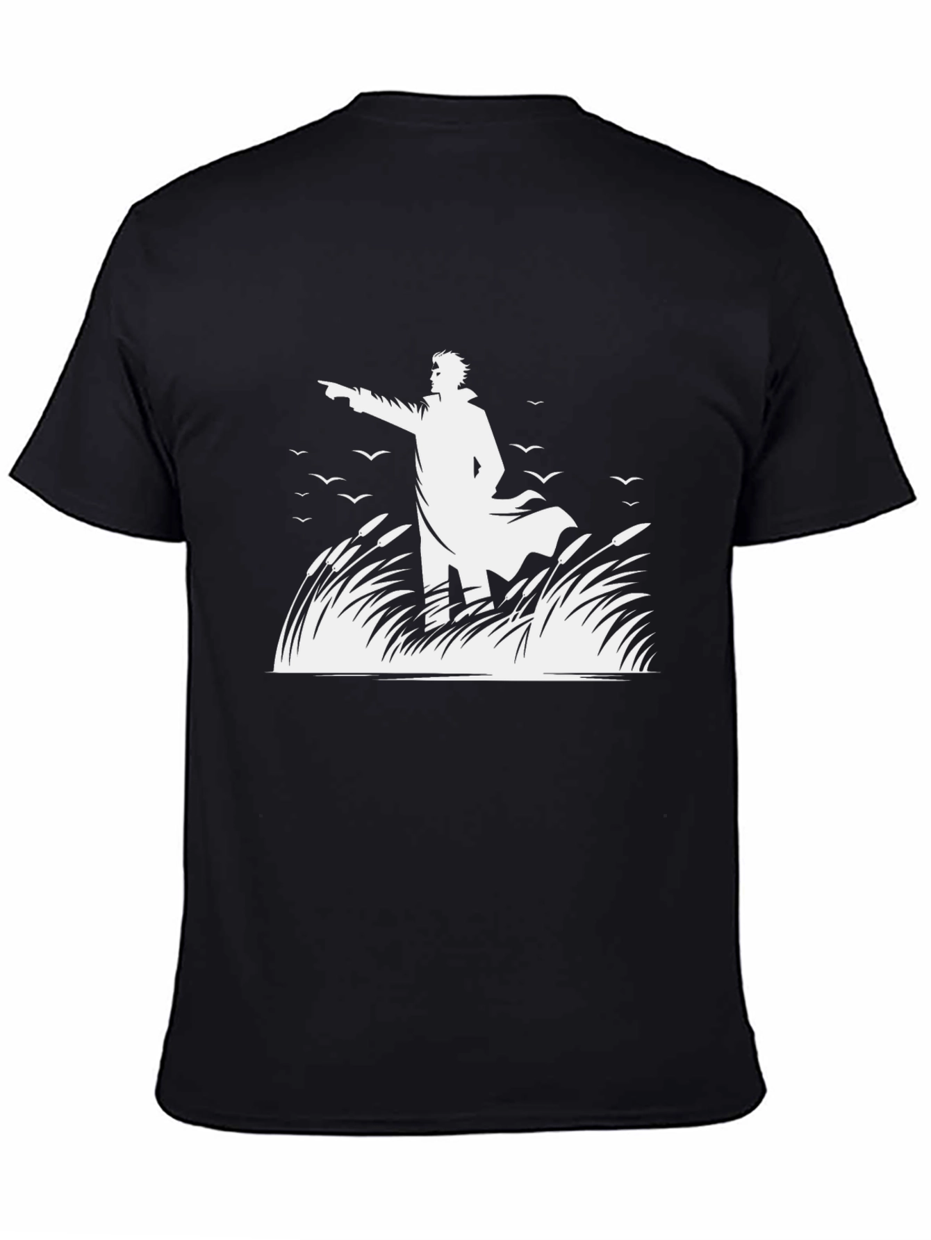 Literary Silhouette Graphic Tee - Classic Black T-Shirt