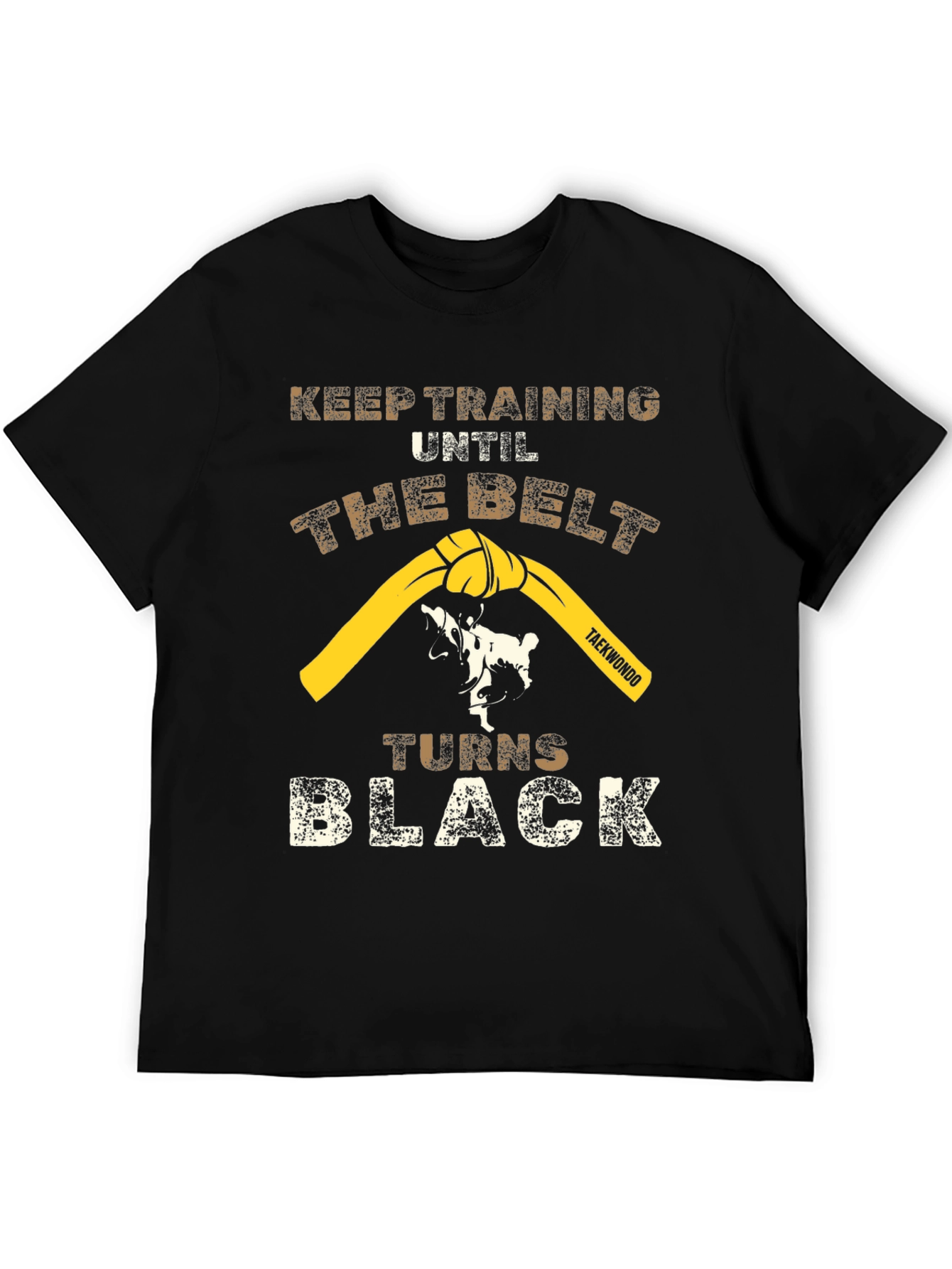 Taekwondo Training T-Shirt - Belt Turns Black