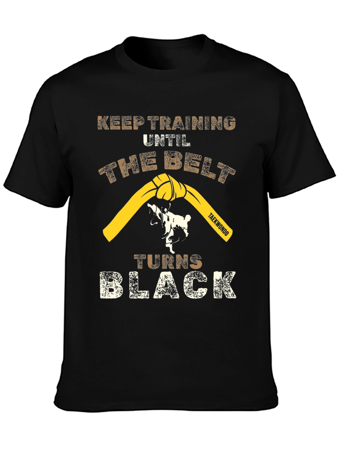 Taekwondo Training T-Shirt - Belt Turns Black