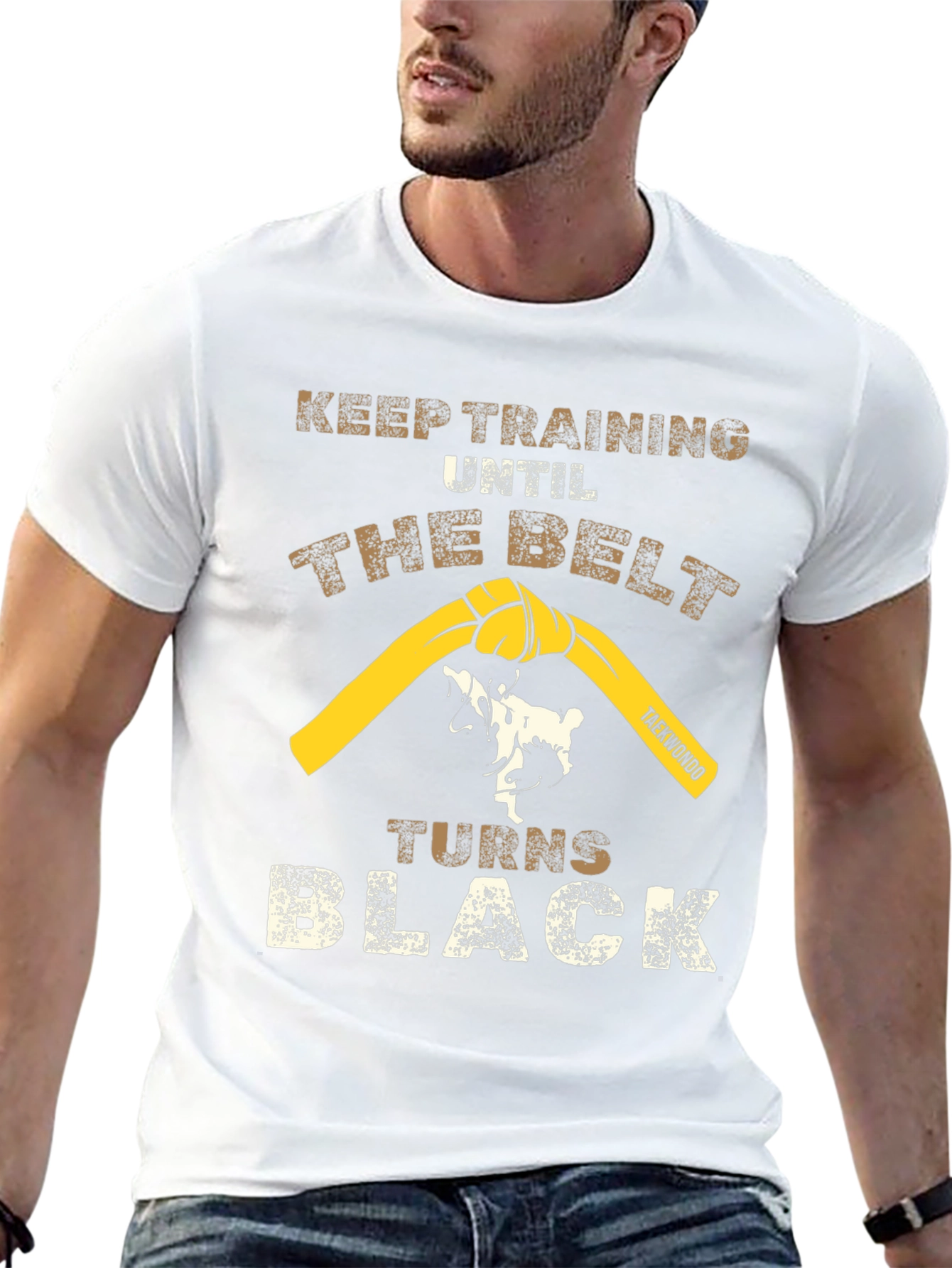 Taekwondo Training T-Shirt - Belt Turns Black