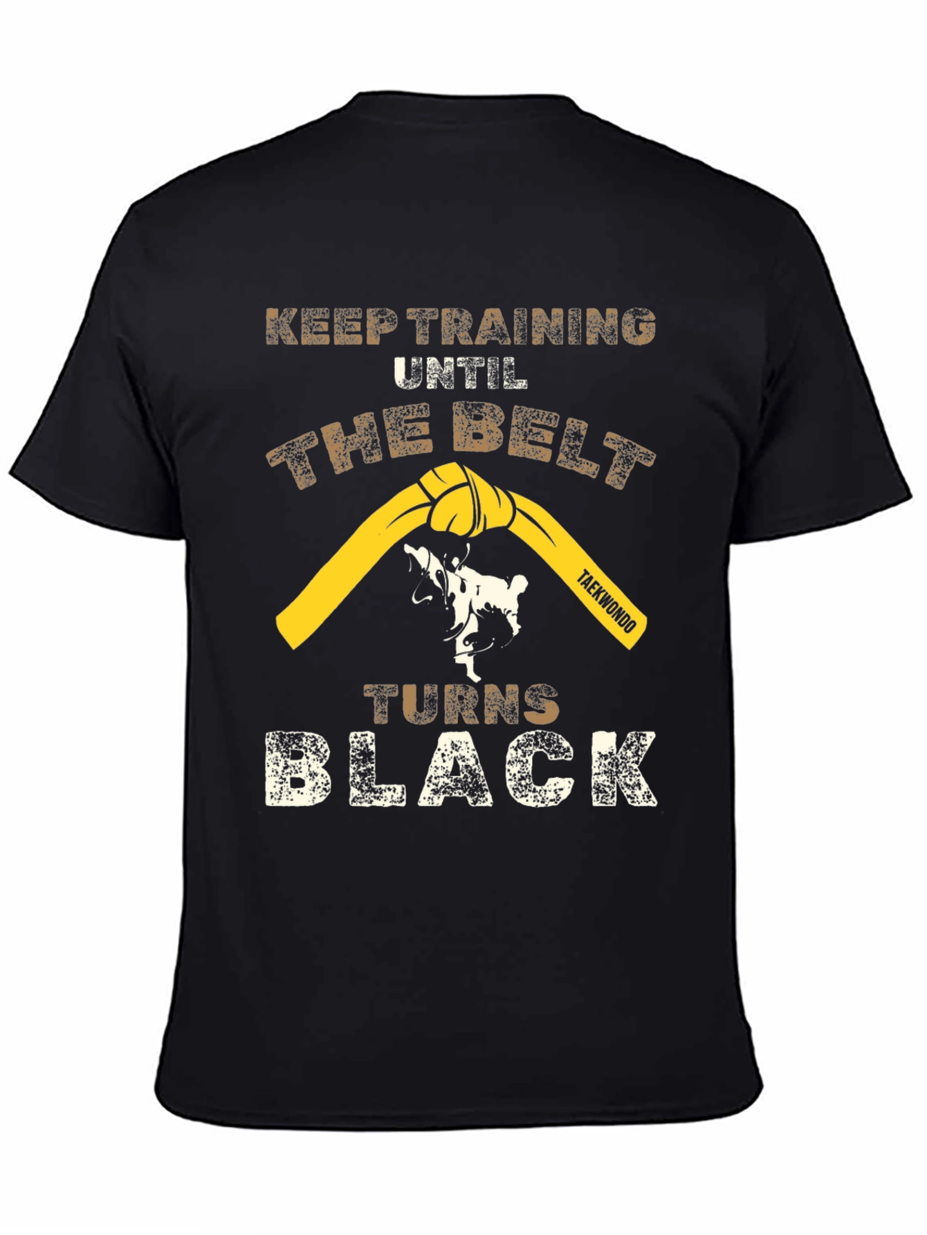 Taekwondo Training T-Shirt - Belt Turns Black