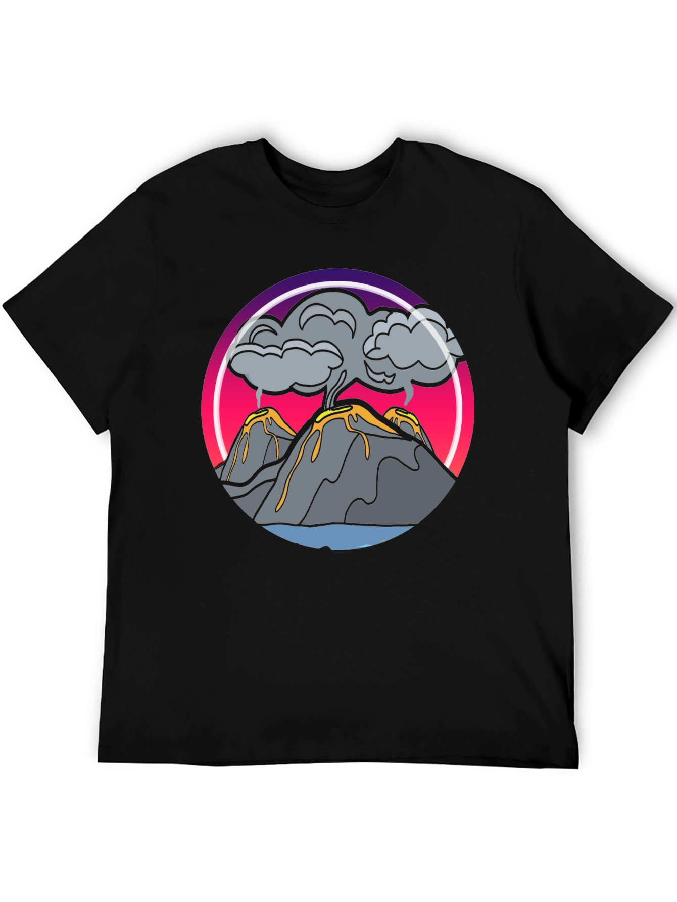 Volcano Eruption Graphic Tee - Black