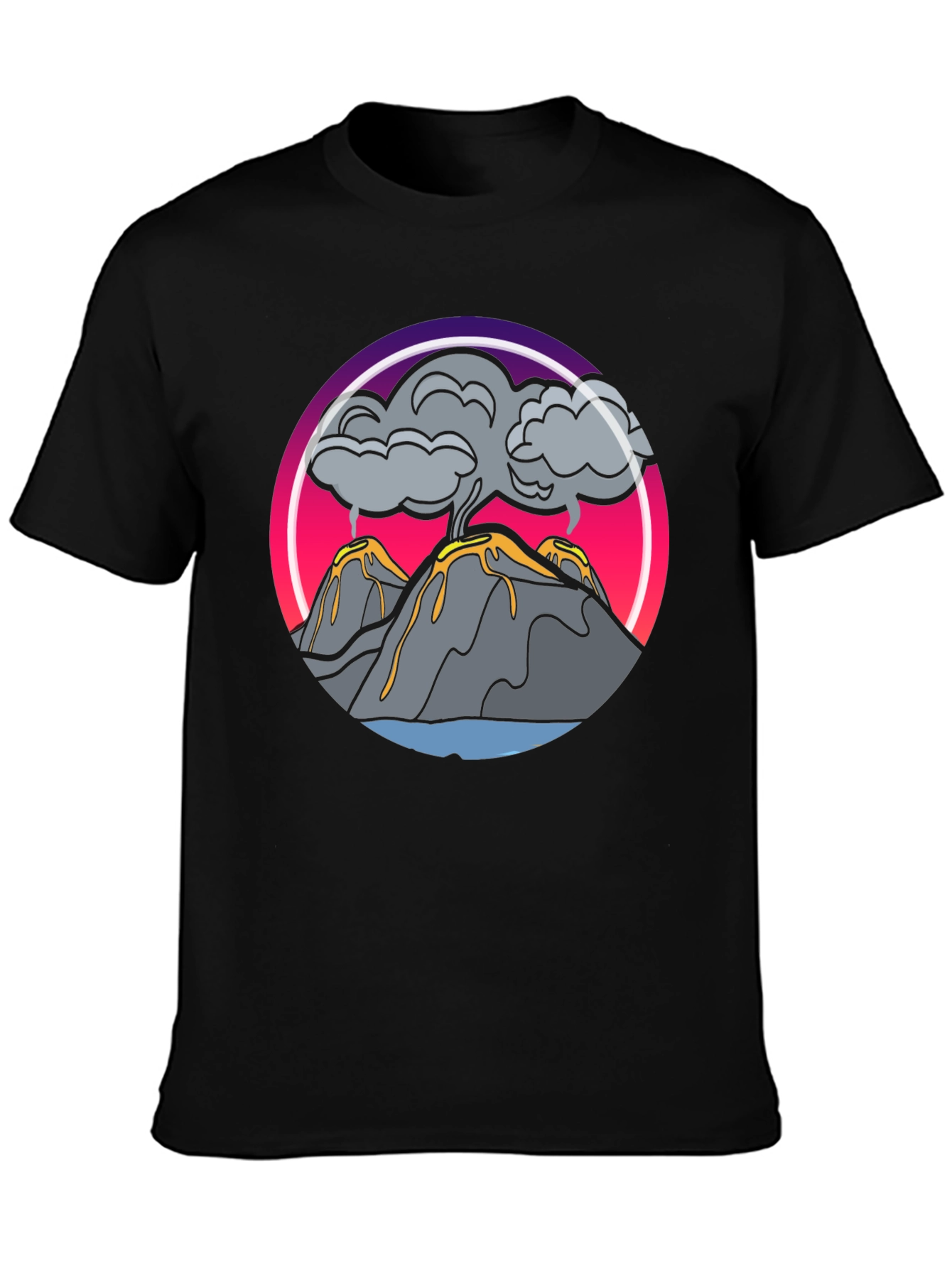 Volcano Eruption Graphic Tee - Black