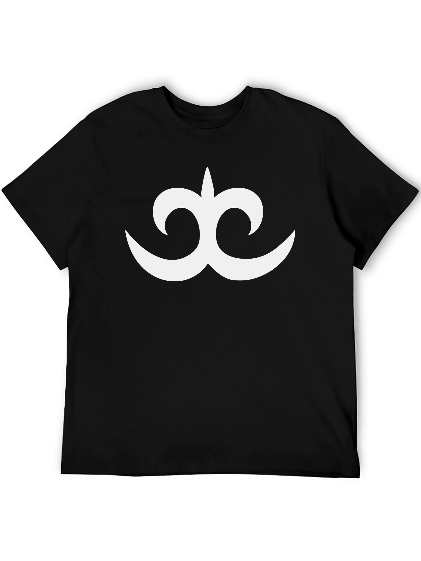 Black T-Shirt with White Abstract Design