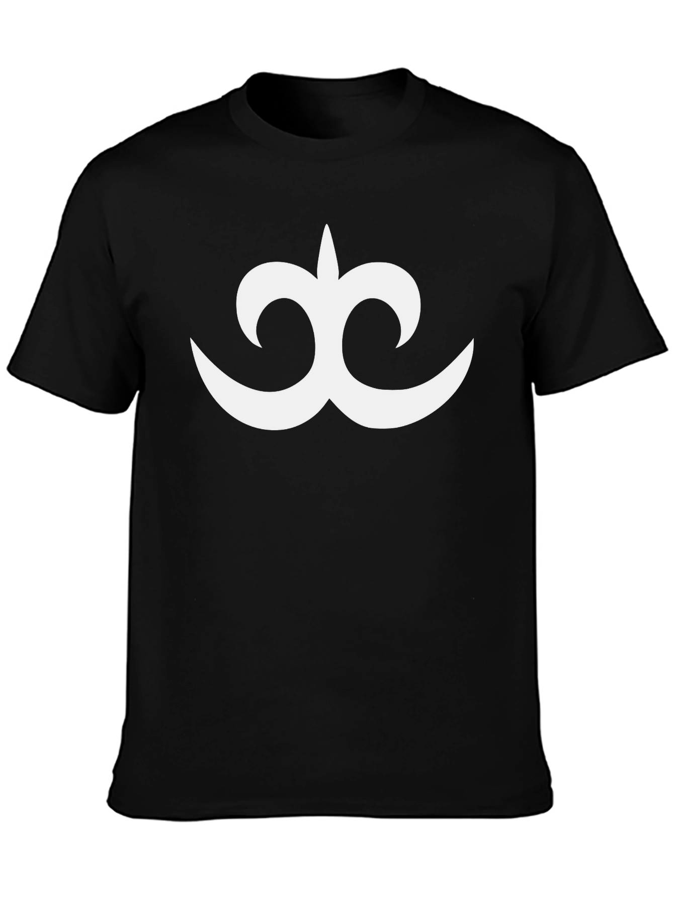 Black T-Shirt with White Abstract Design