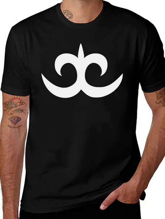 Black T-Shirt with White Abstract Design