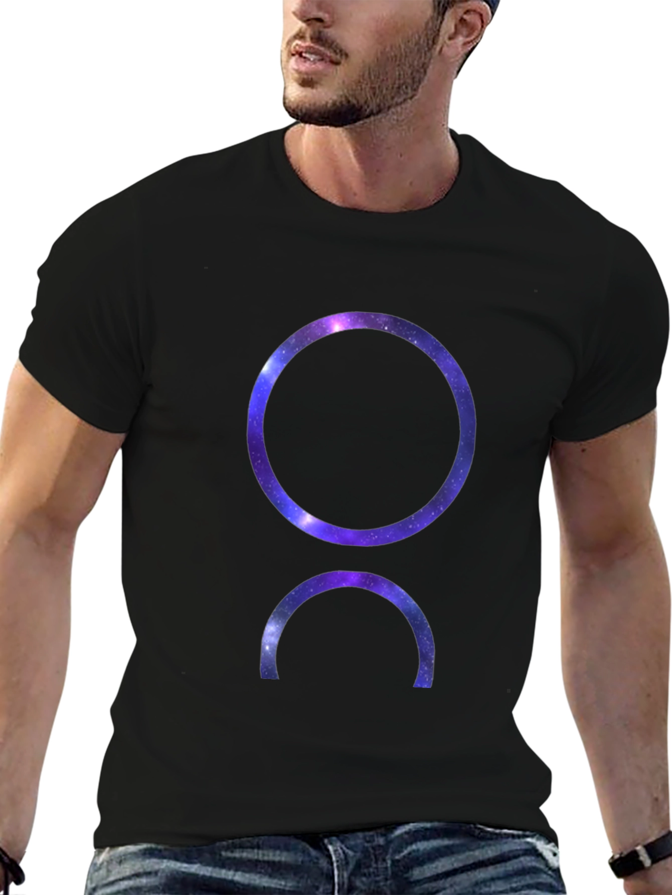 Galaxy Circle Graphic Tee - Cosmic Style
