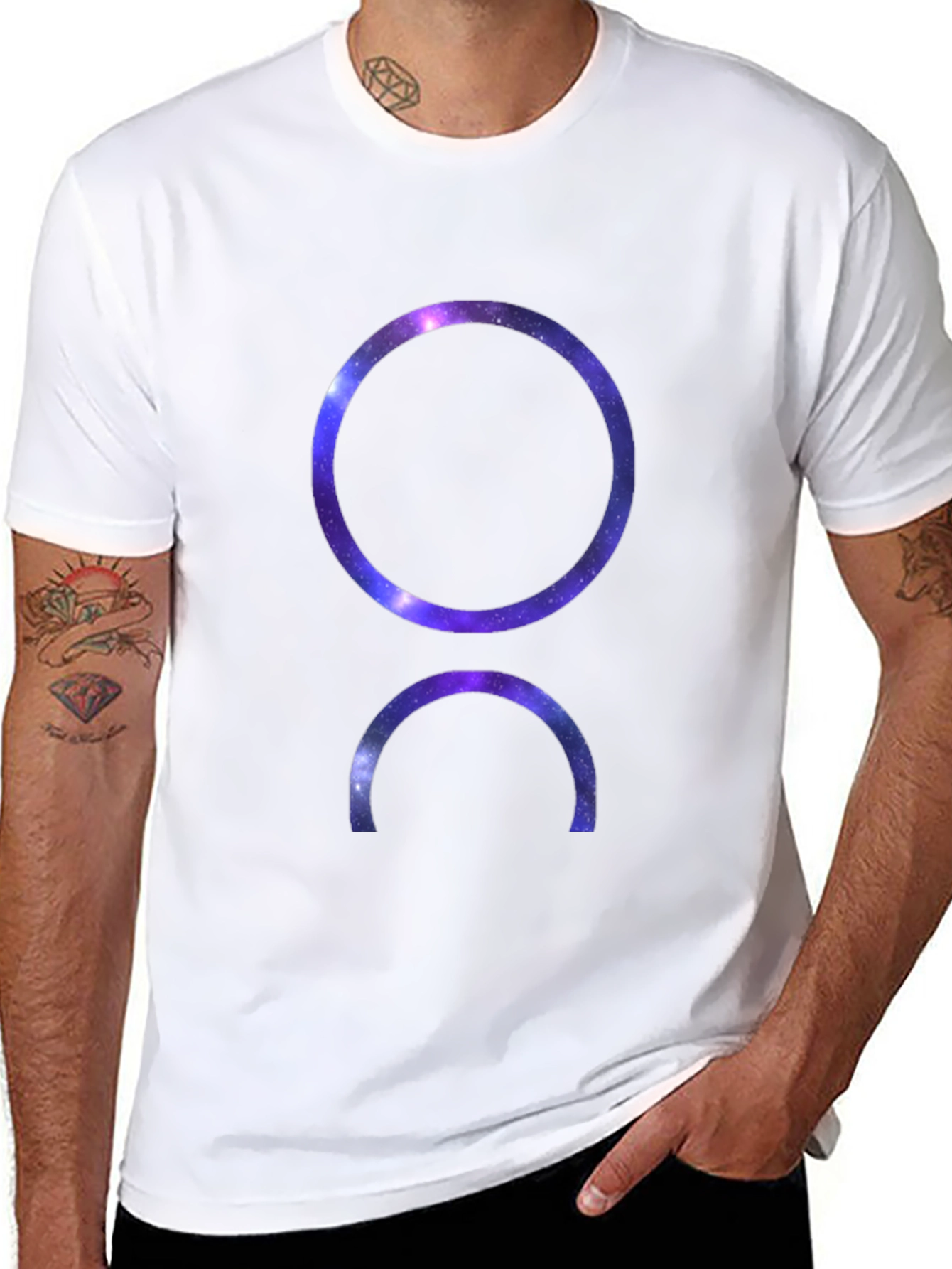 Galaxy Circle Graphic Tee - Cosmic Style
