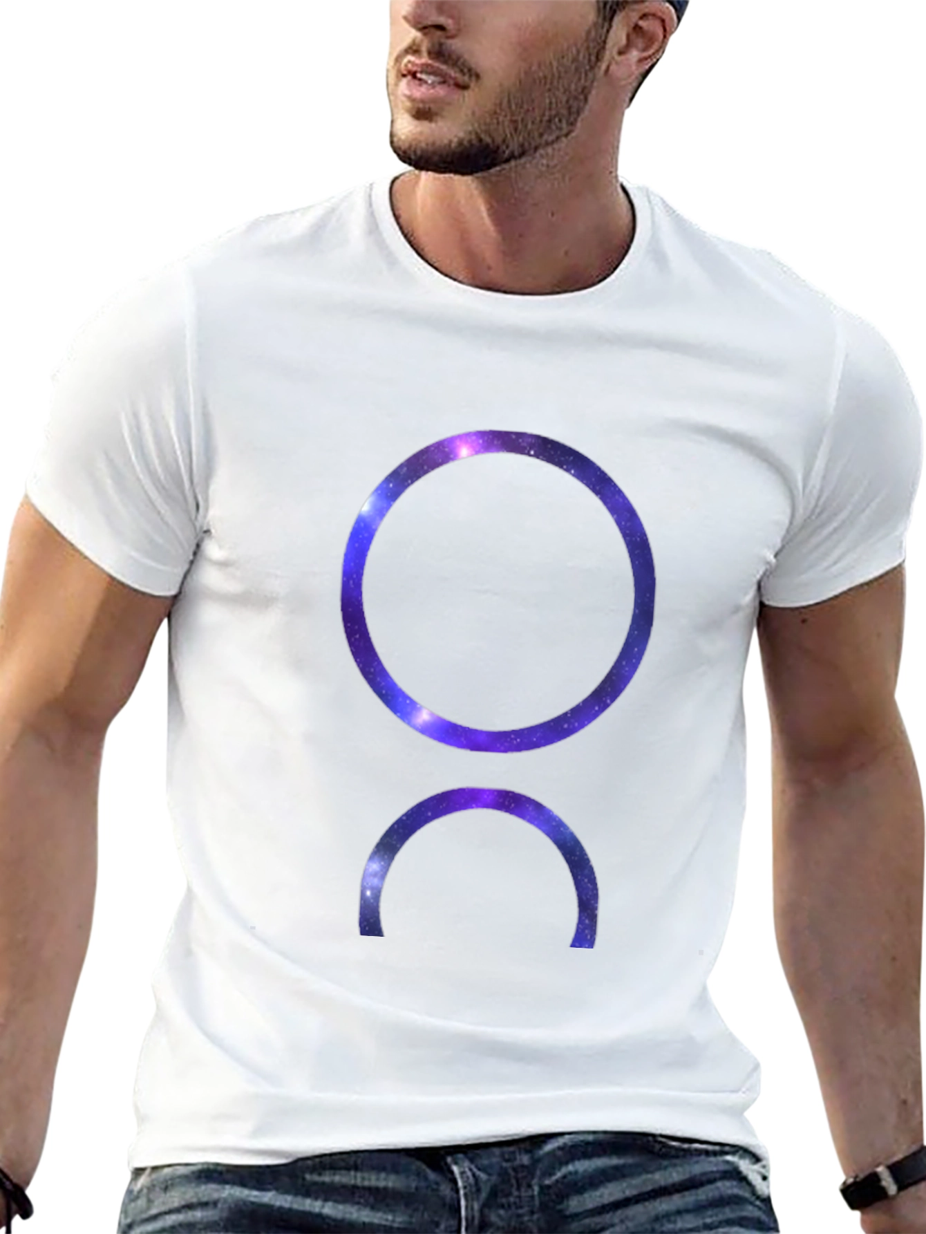 Galaxy Circle Graphic Tee - Cosmic Style