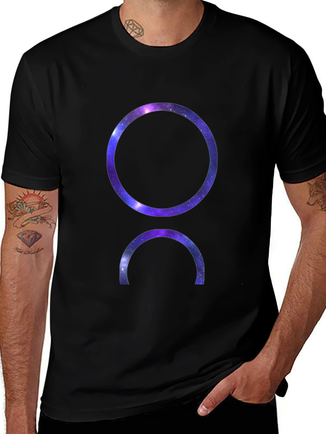 Galaxy Circle Graphic Tee - Cosmic Style