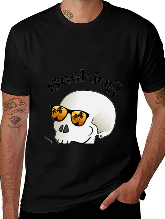 Seeking Skull Tee - Tropical Vibes Skeleton T-Shirt