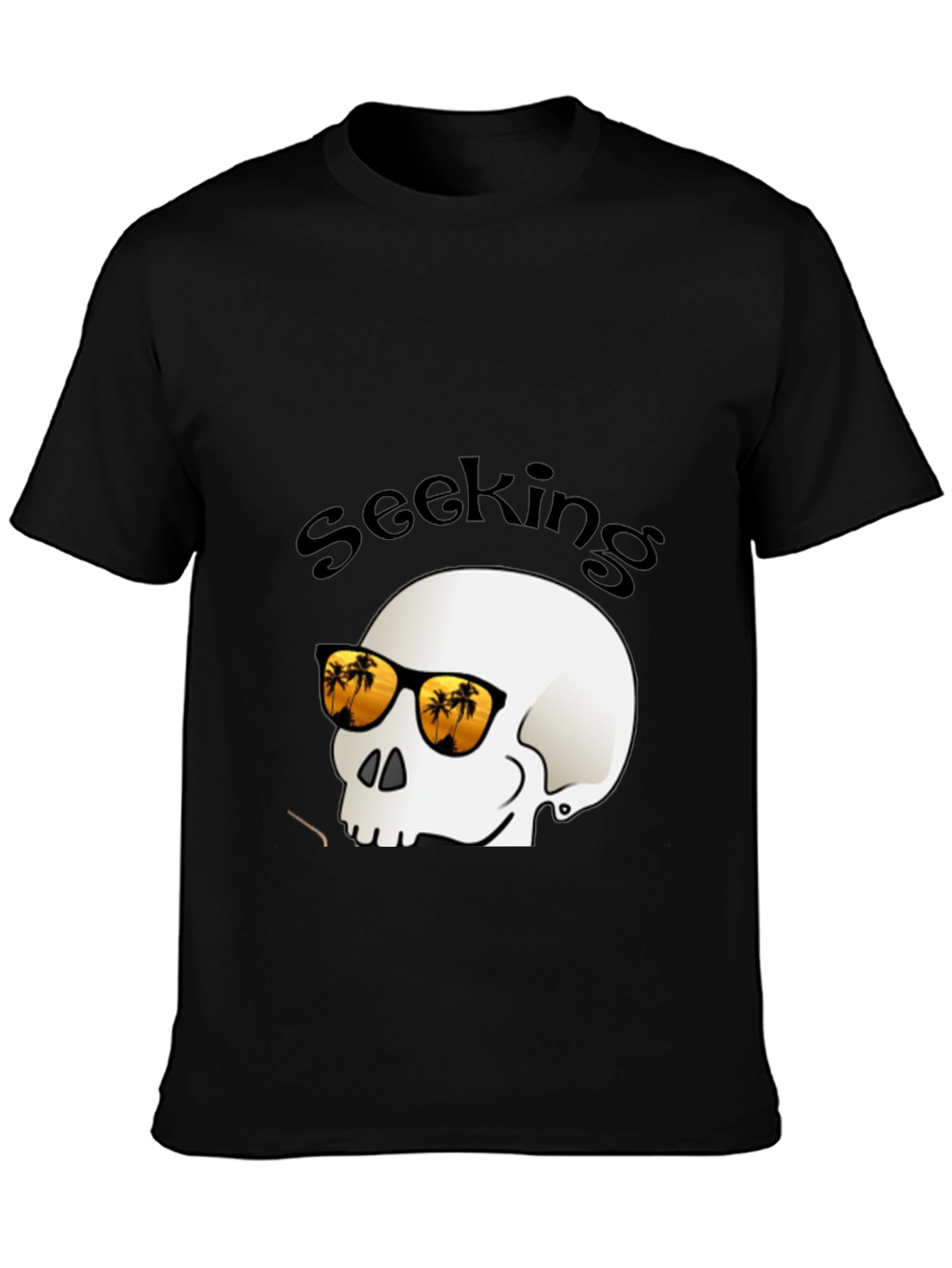 Seeking Skull Tee - Tropical Vibes Skeleton T-Shirt