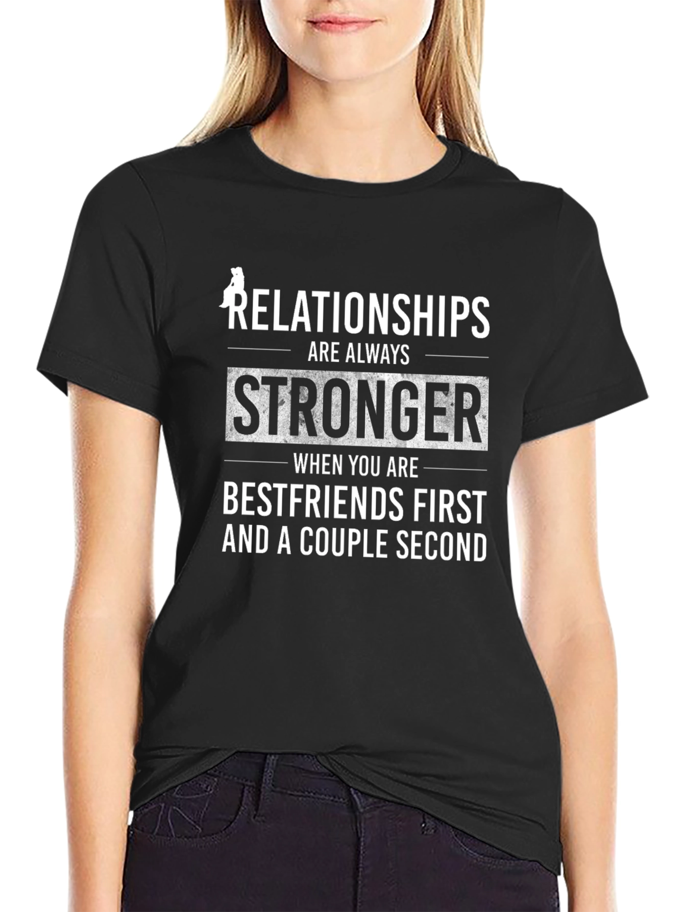 Relationships are Always Stronger Black T-Shirt