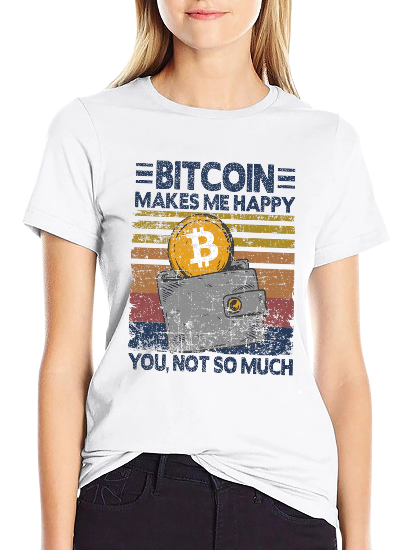 Bitcoin Makes Me Happy Graphic T-Shirt