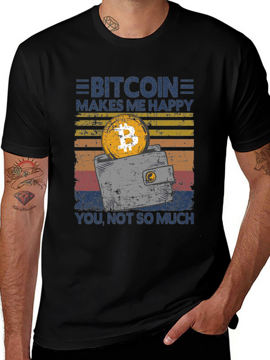 Bitcoin Makes Me Happy Graphic T-Shirt