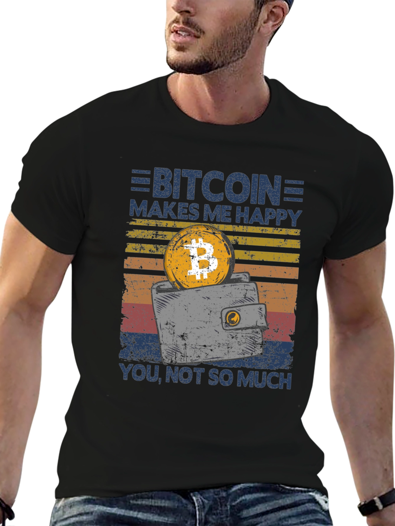 Bitcoin Makes Me Happy Graphic T-Shirt