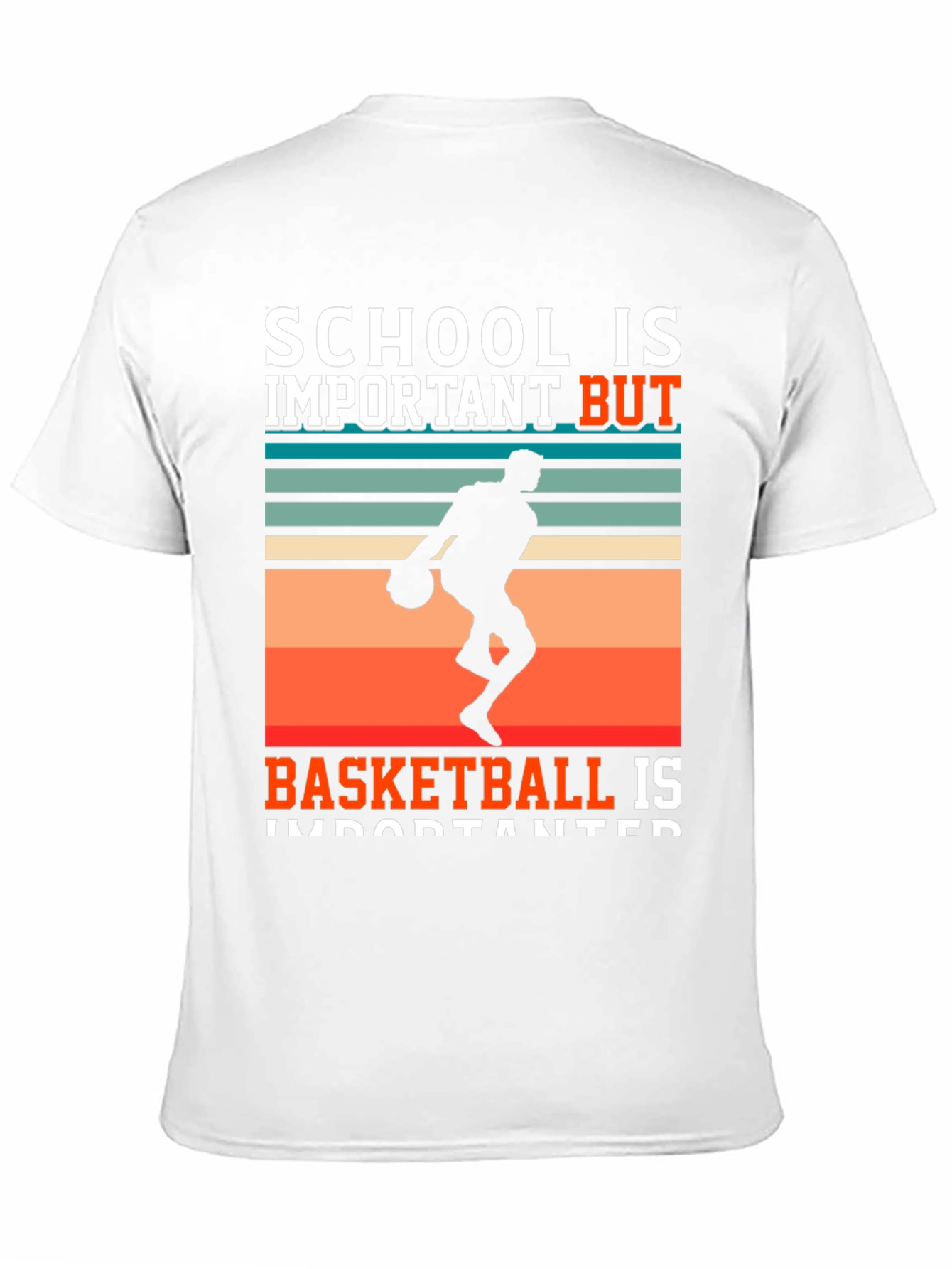 School vs Basketball T-Shirt - Black Graphic Tee