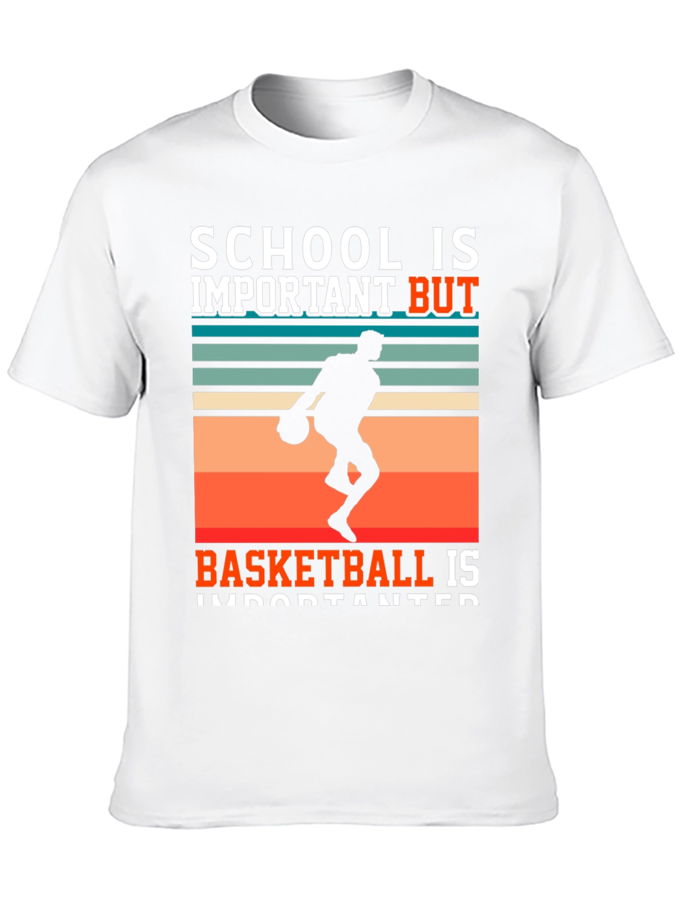 School vs Basketball T-Shirt - Black Graphic Tee