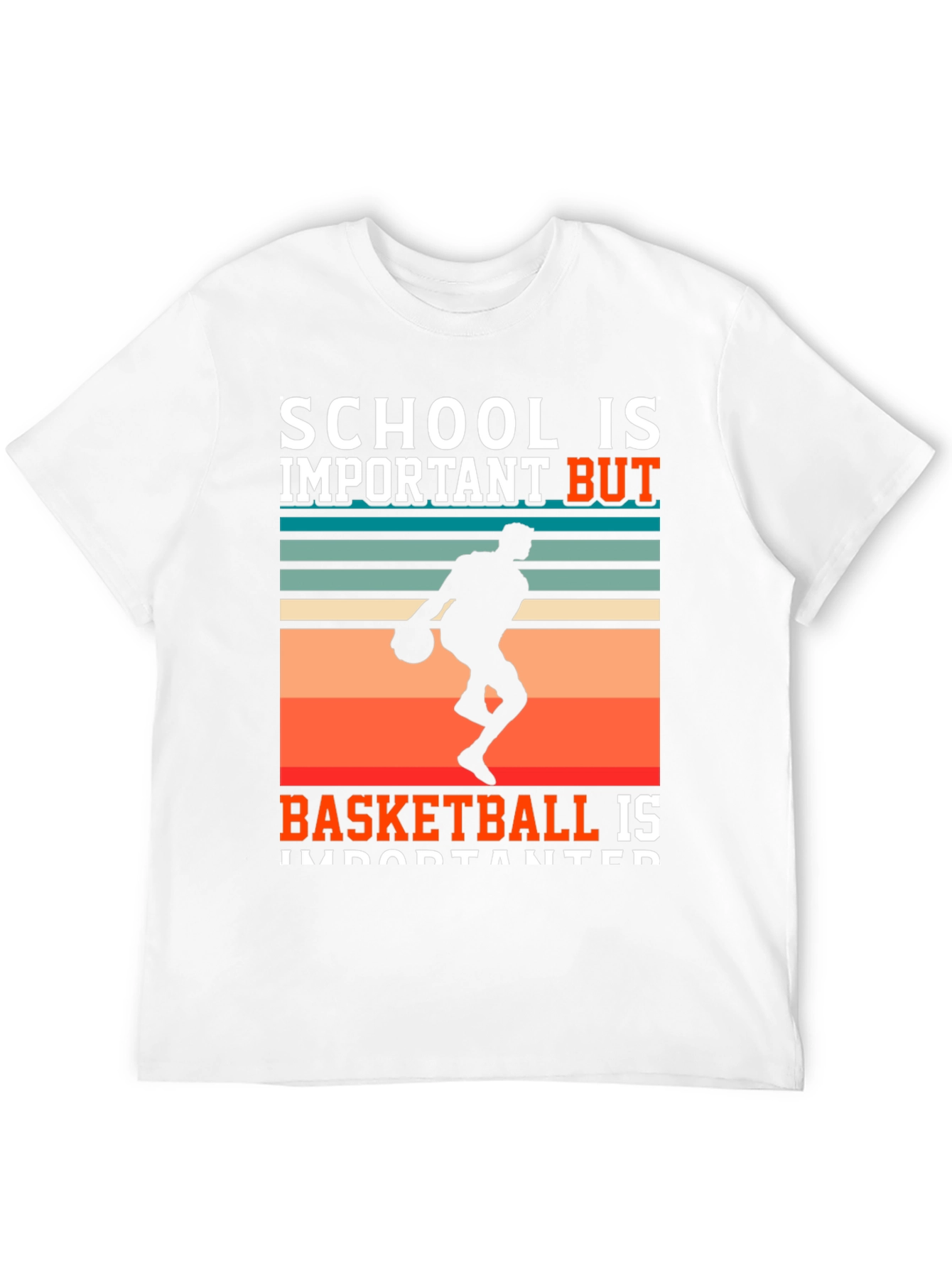 School vs Basketball T-Shirt - Black Graphic Tee