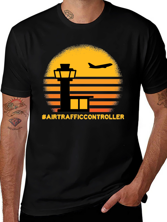Air Traffic Controller Sunset Graphic Tee