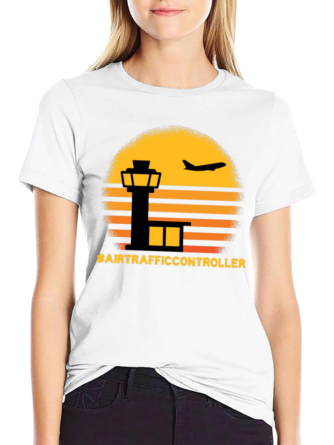 Air Traffic Controller Sunset Graphic Tee