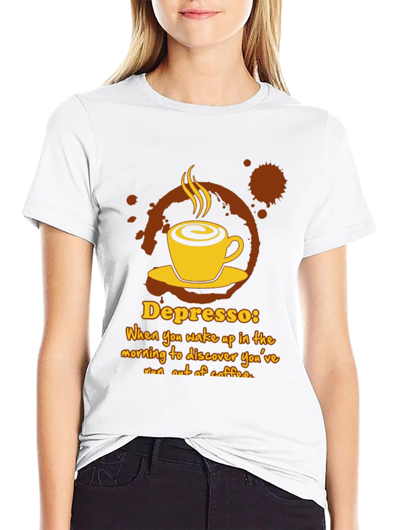 Depresso Coffee T-Shirt - Wake Up Humor