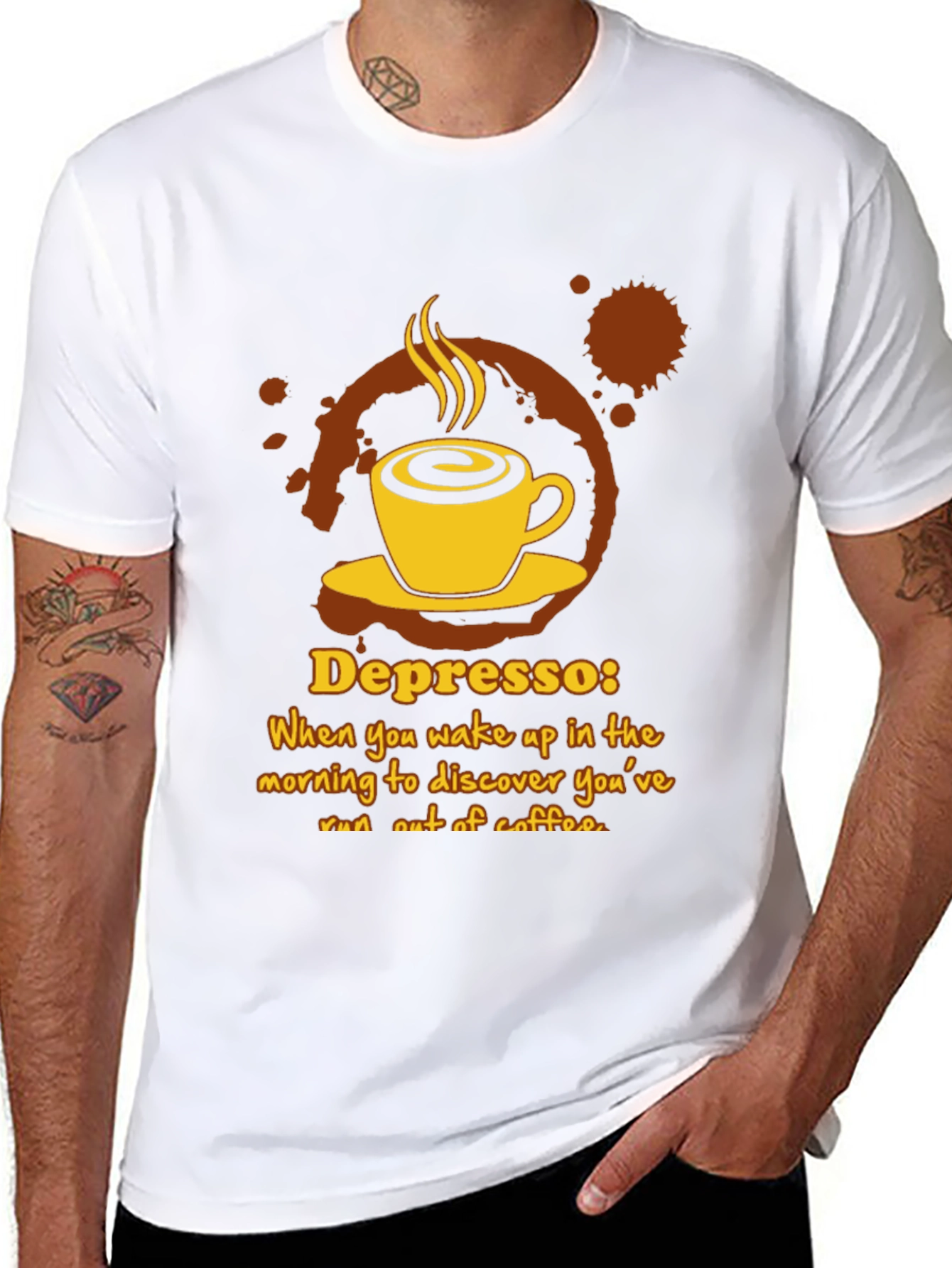 Depresso Coffee T-Shirt - Wake Up Humor