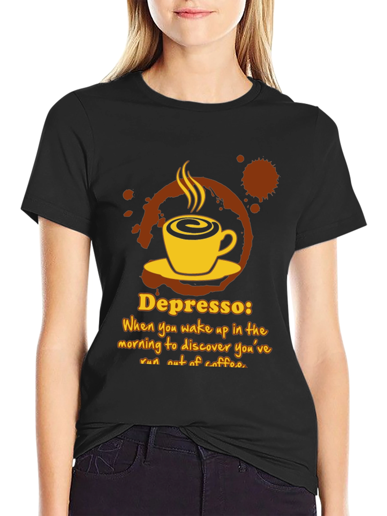 Depresso Coffee T-Shirt - Wake Up Humor
