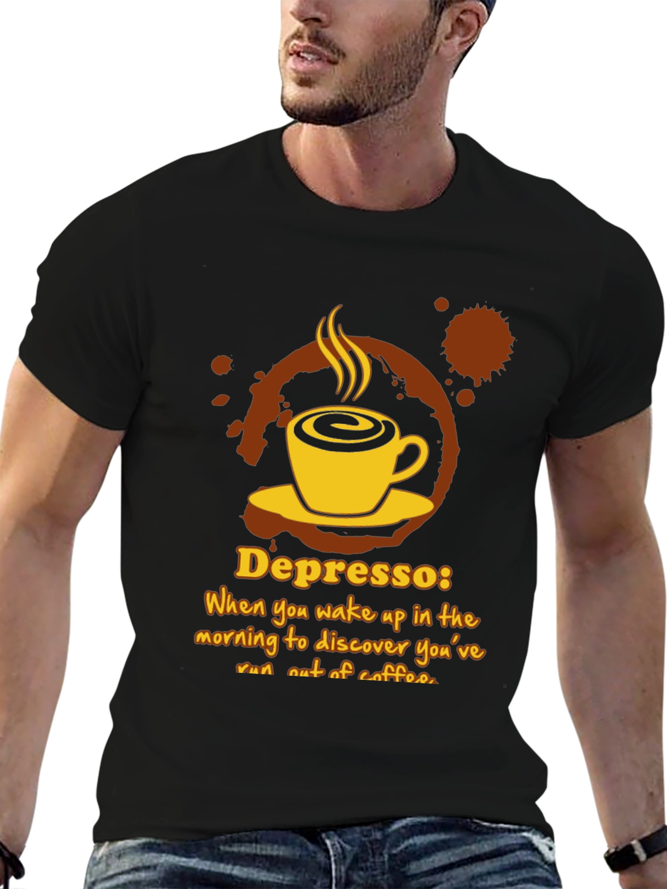 Depresso Coffee T-Shirt - Wake Up Humor
