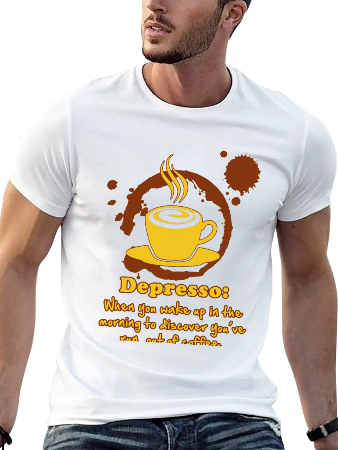 Depresso Coffee T-Shirt - Wake Up Humor
