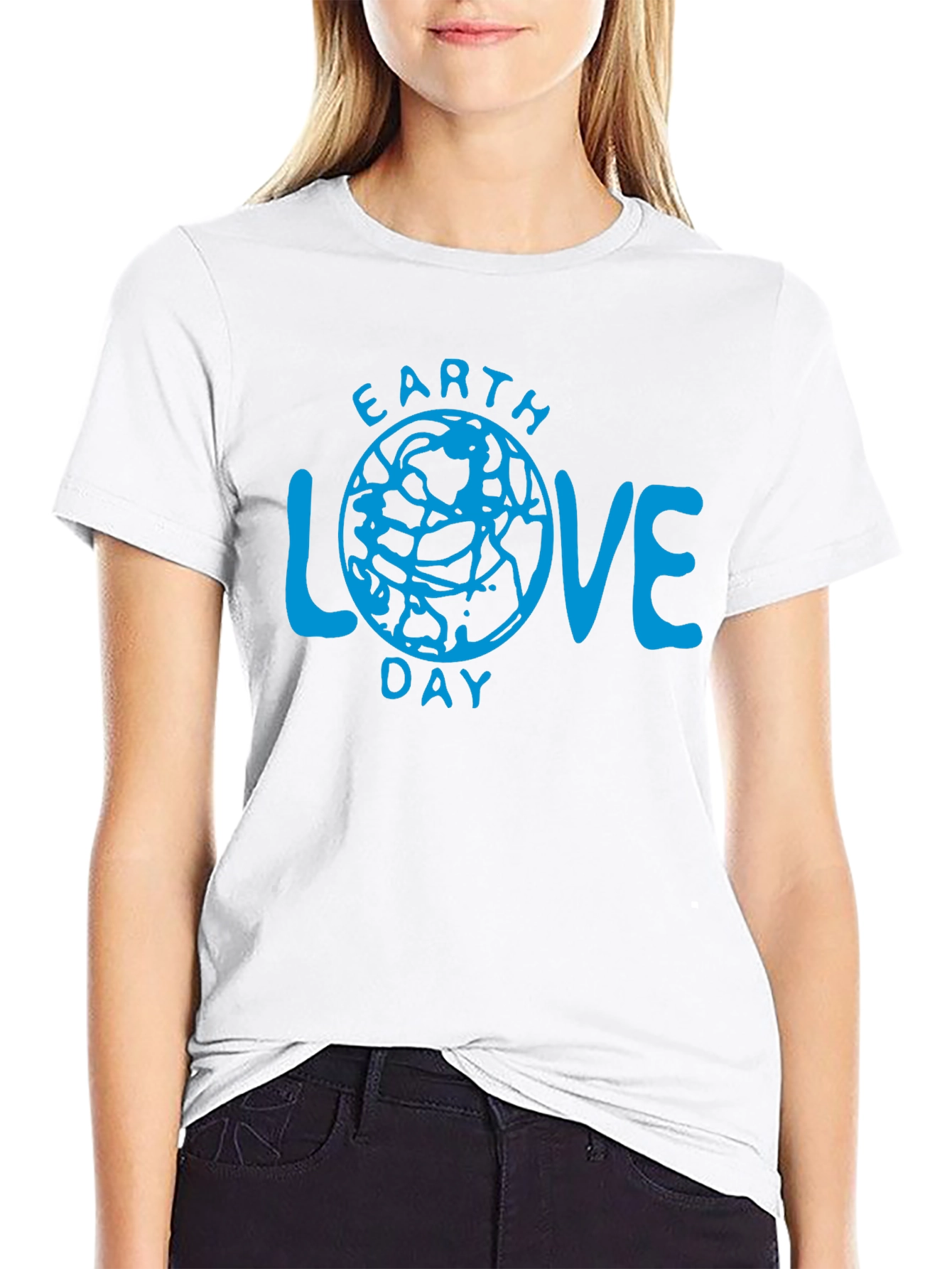 Earth Love Day Graphic T-Shirt - Black