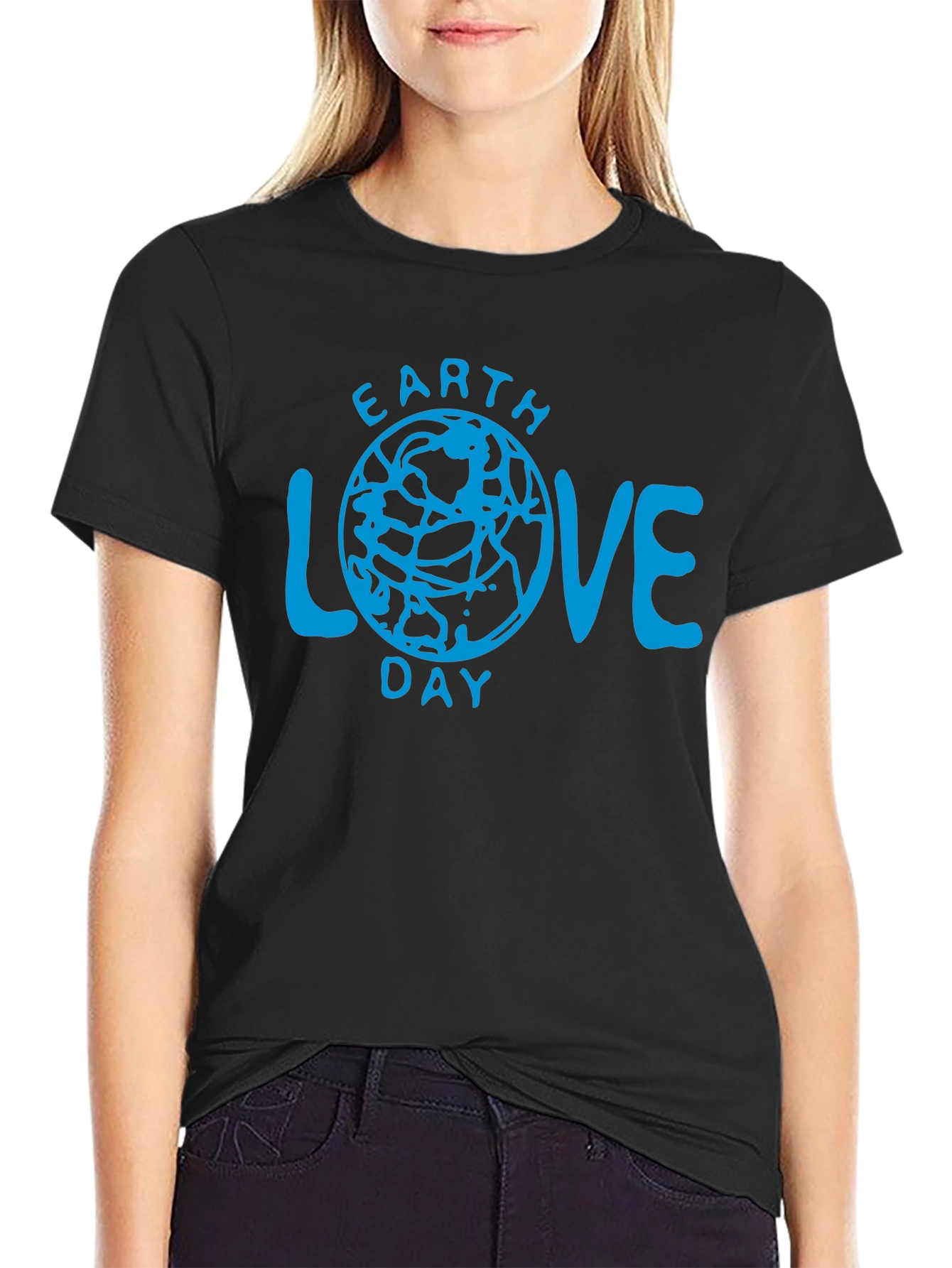 Earth Love Day Graphic T-Shirt - Black