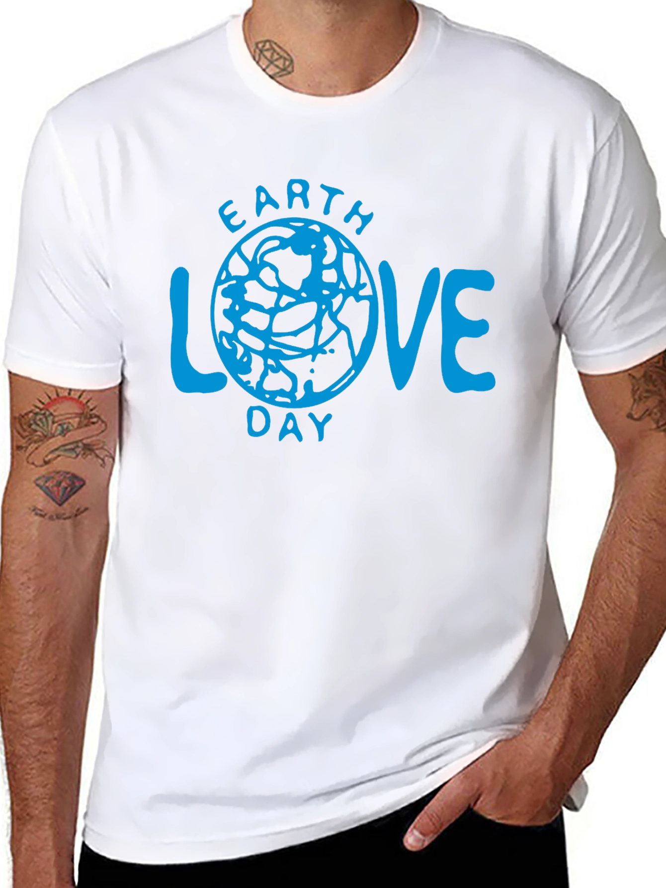 Earth Love Day Graphic T-Shirt - Black