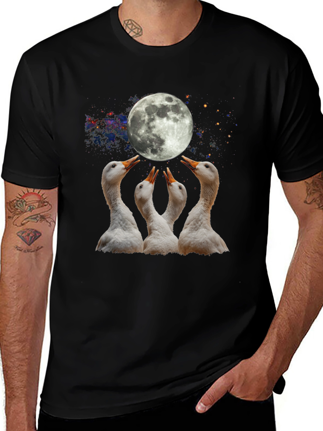 Lunar Goose T-Shirt - Black Cotton Tee
