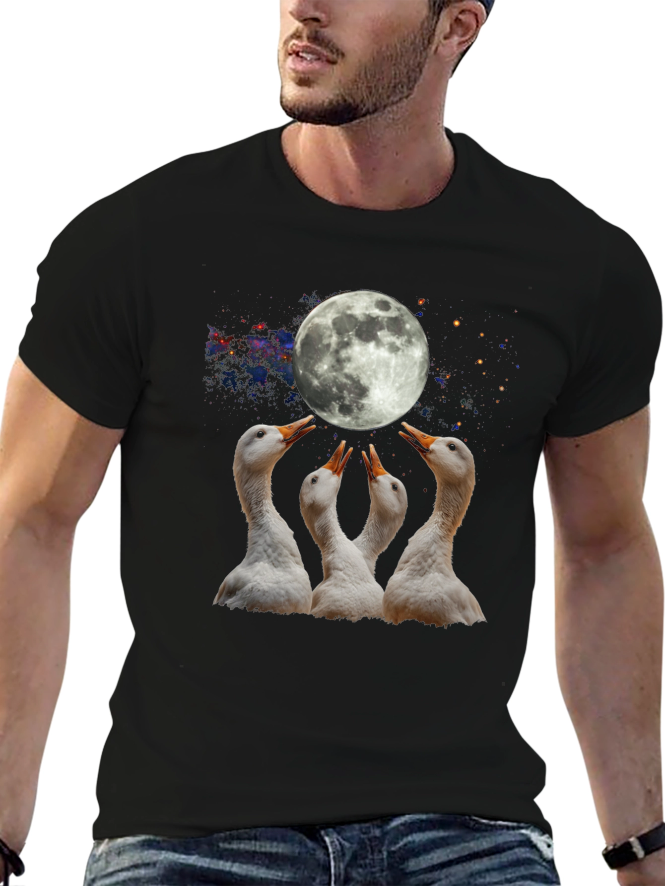 Lunar Goose T-Shirt - Black Cotton Tee