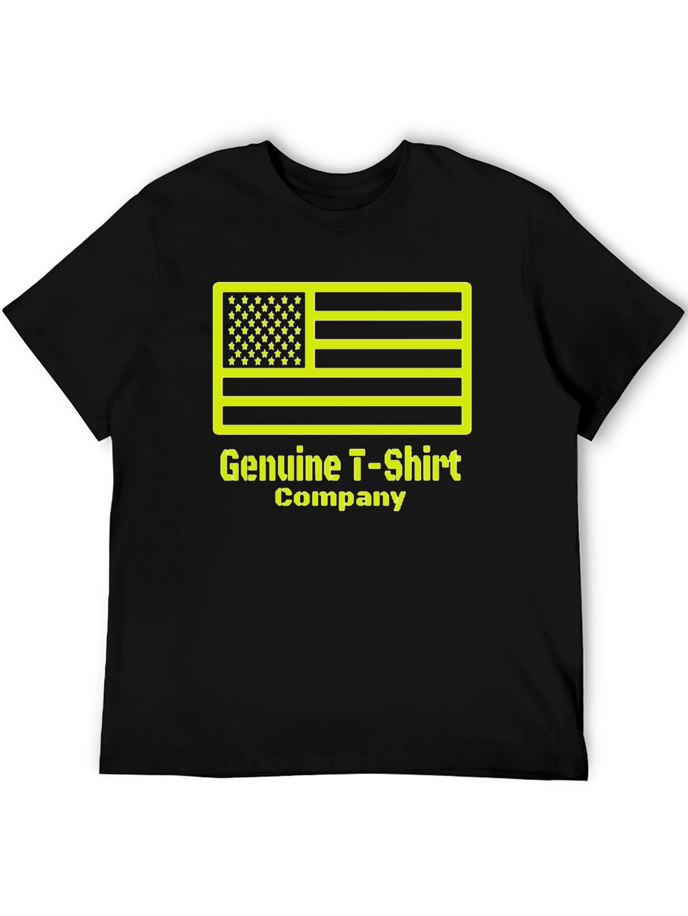 Genuine T-Shirt Company Black Tee with American Flag Design