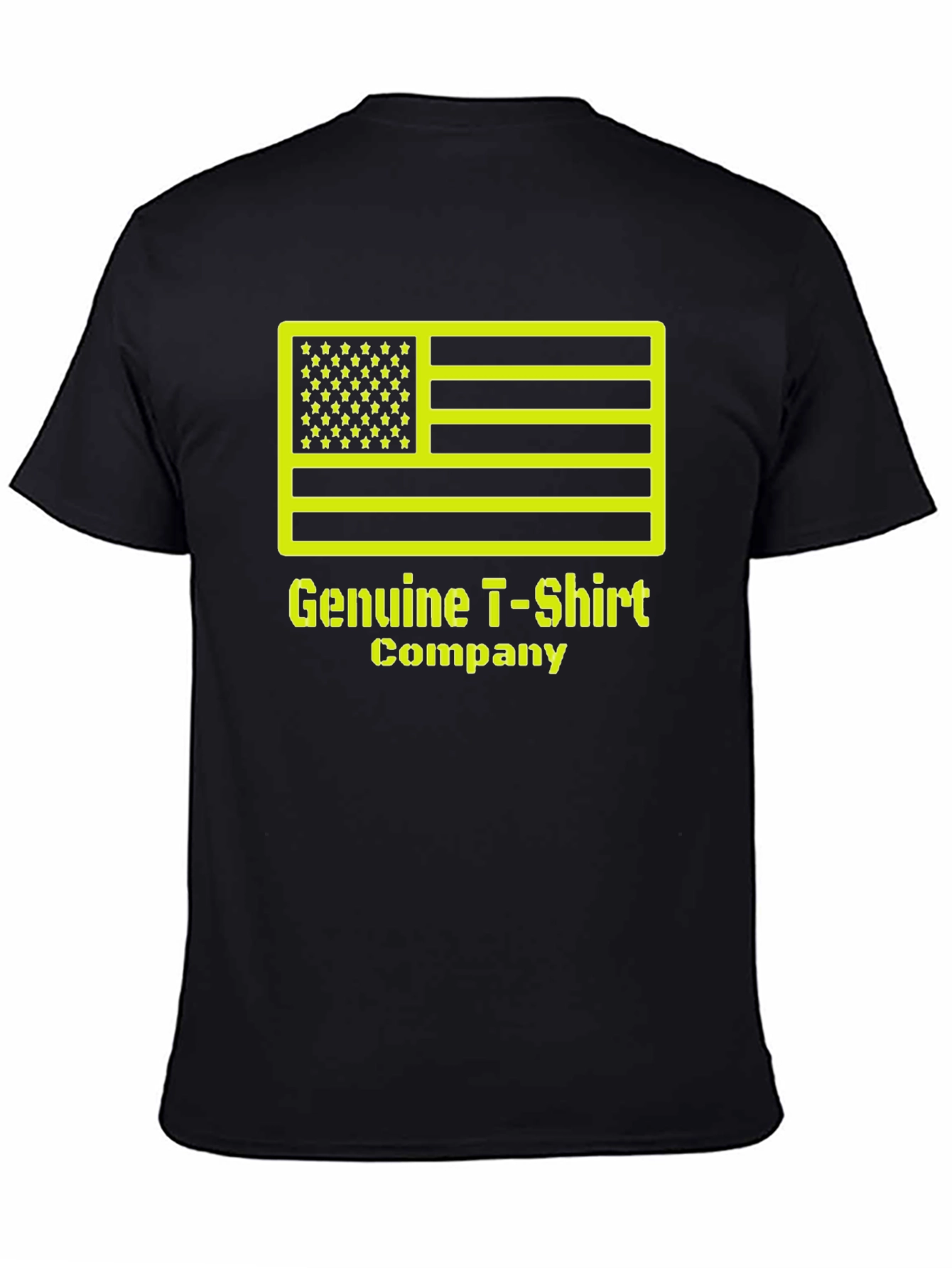 Genuine T-Shirt Company Black Tee with American Flag Design
