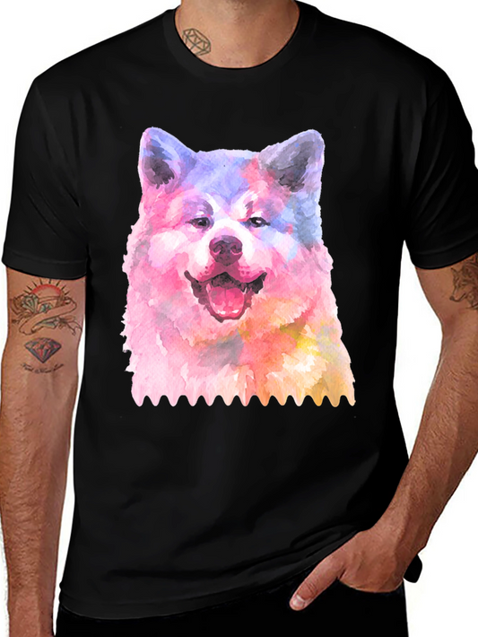 Watercolor Dog Graphic Tee - Akita T-Shirt