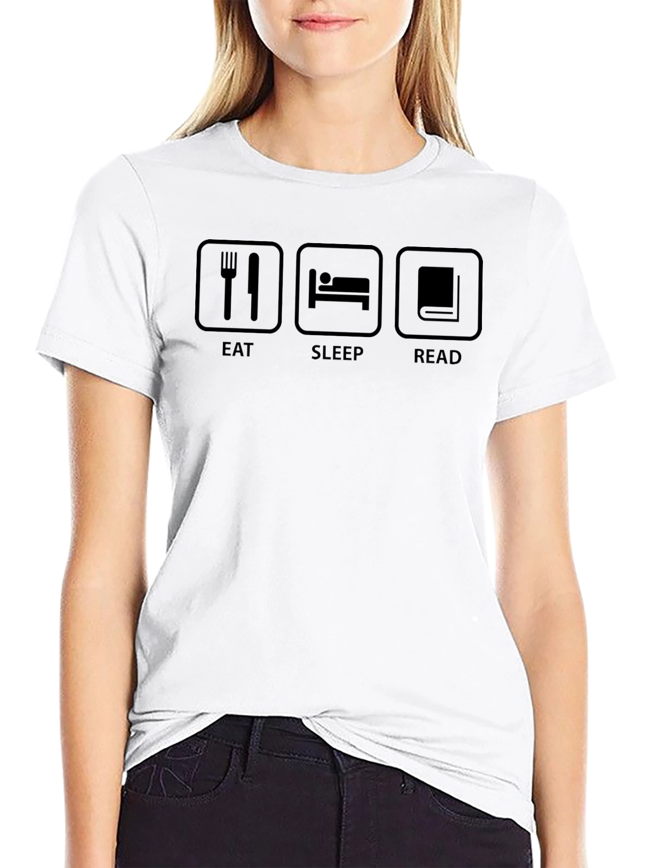 Eat Sleep Read Graphic Tee - Black