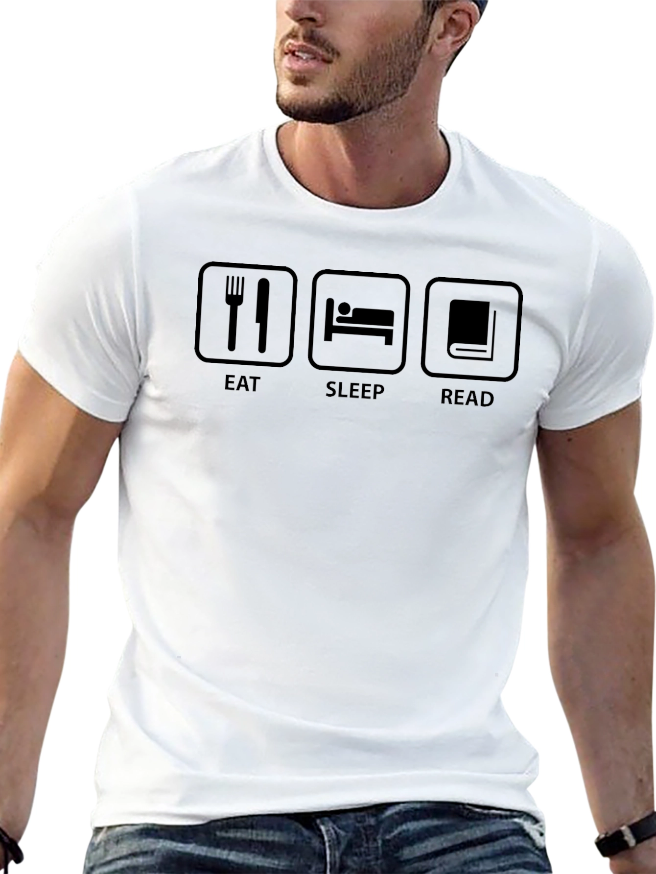 Eat Sleep Read Graphic Tee - Black