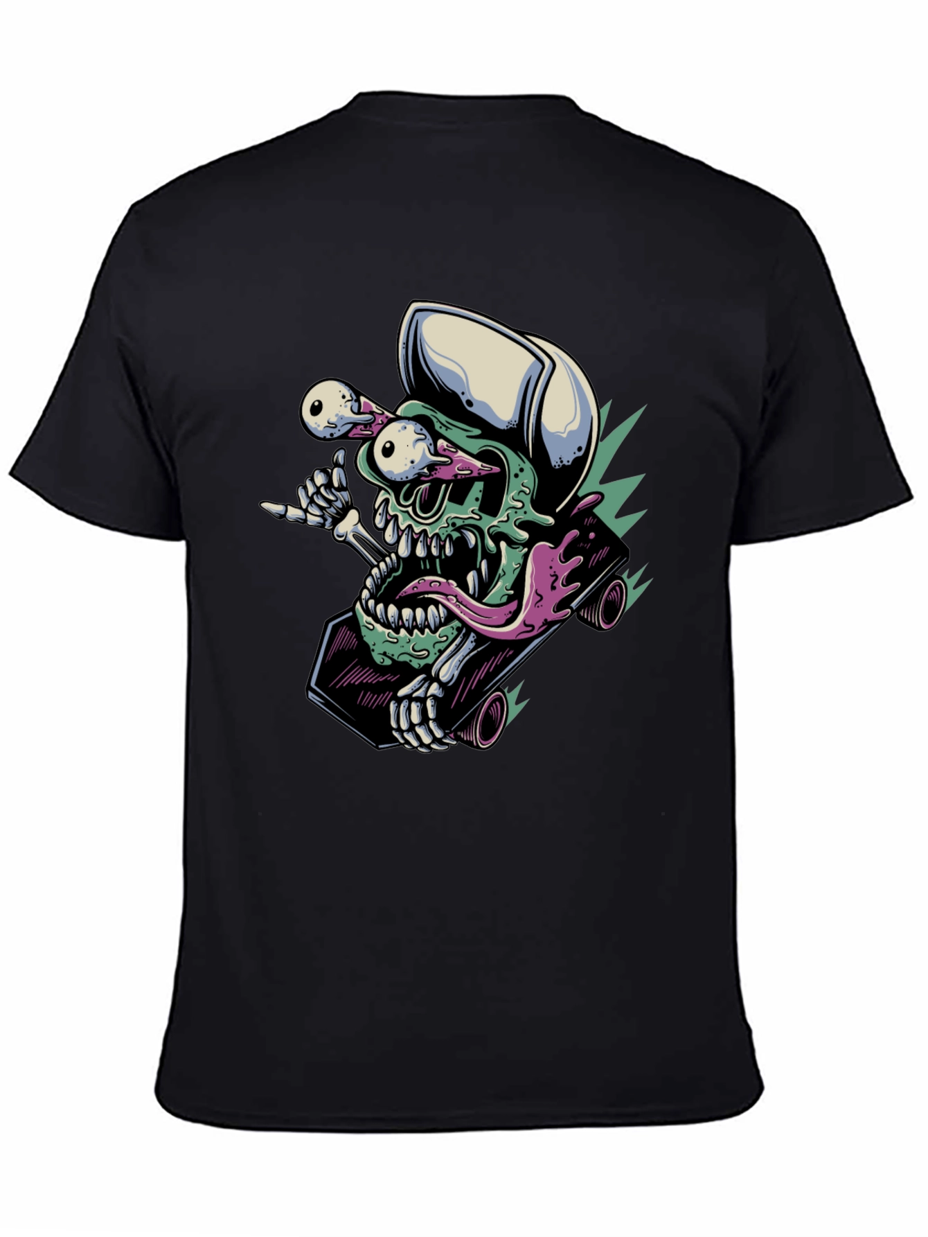 Skateboarding Skull T-Shirt - Unique Graphic Tee