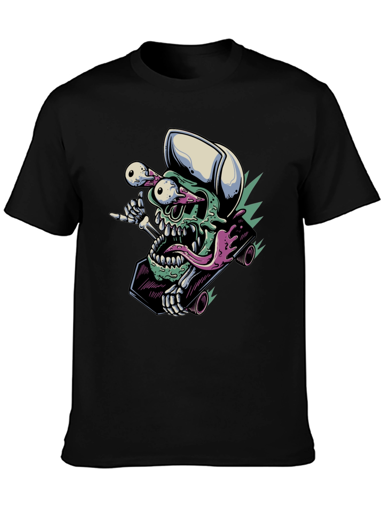 Skateboarding Skull T-Shirt - Unique Graphic Tee