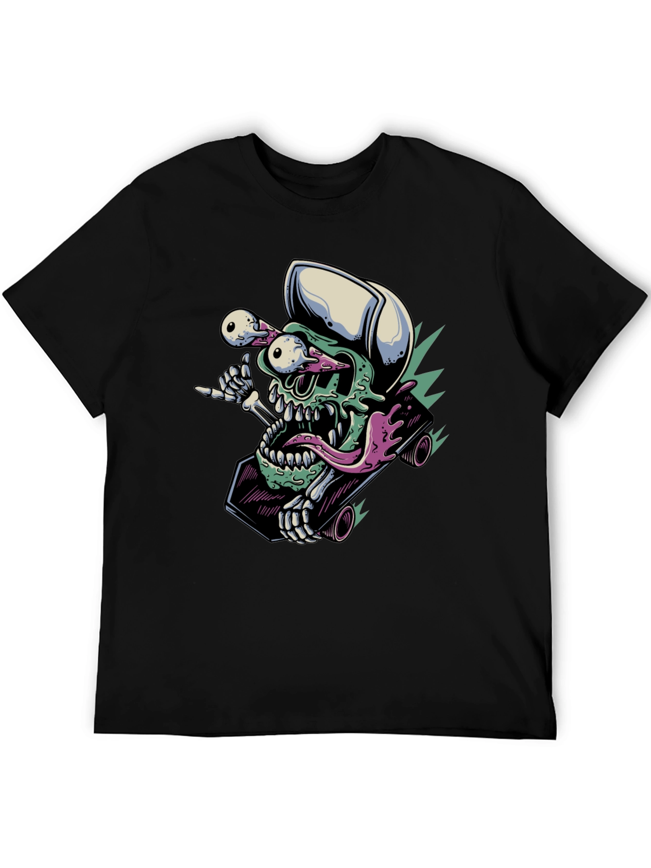 Skateboarding Skull T-Shirt - Unique Graphic Tee