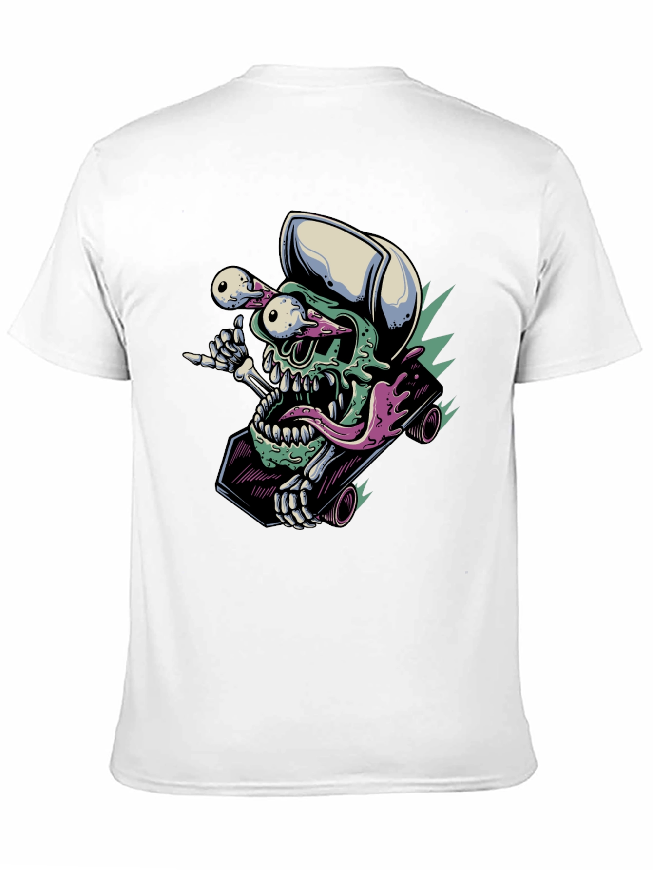 Skateboarding Skull T-Shirt - Unique Graphic Tee