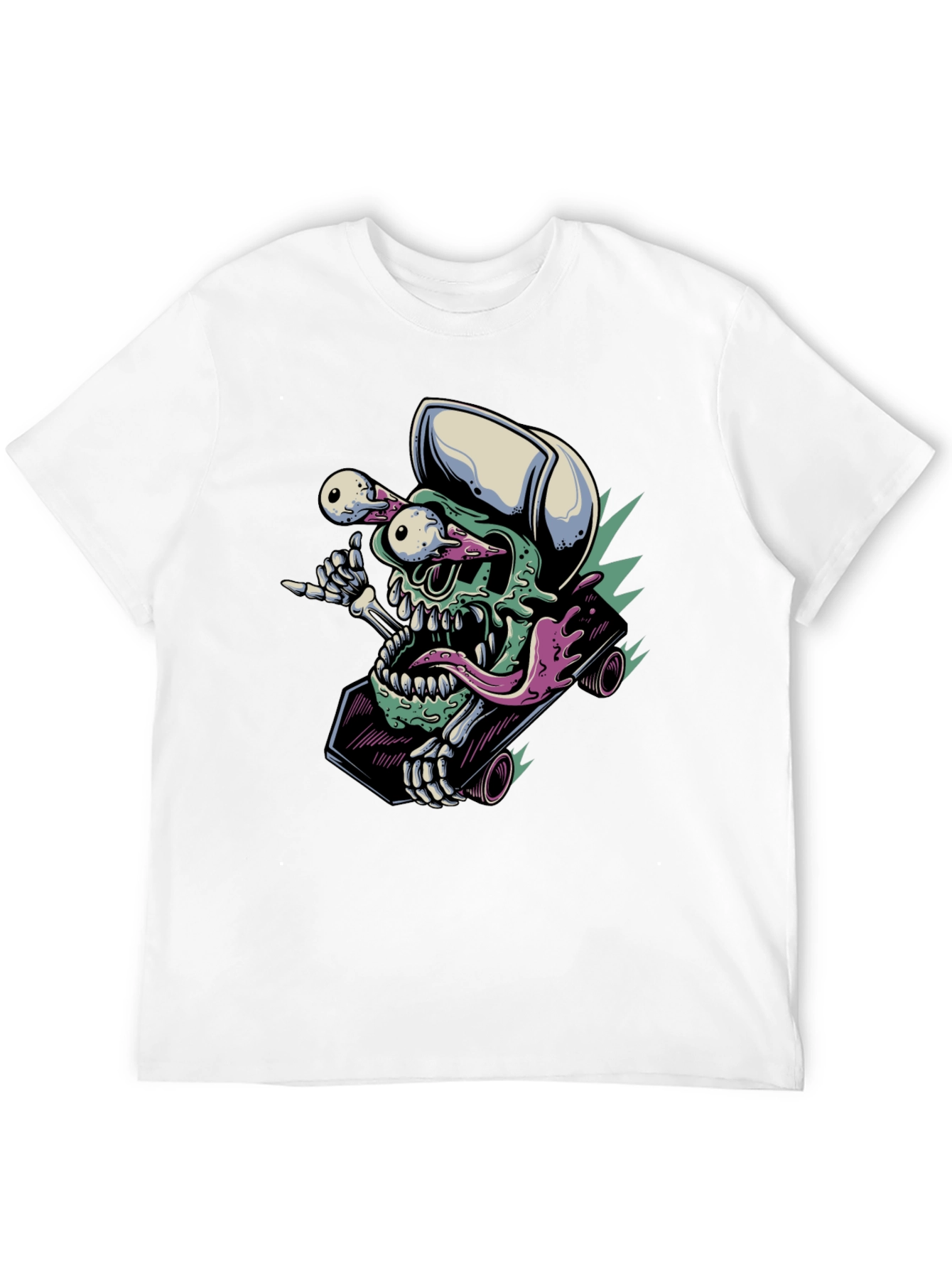 Skateboarding Skull T-Shirt - Unique Graphic Tee