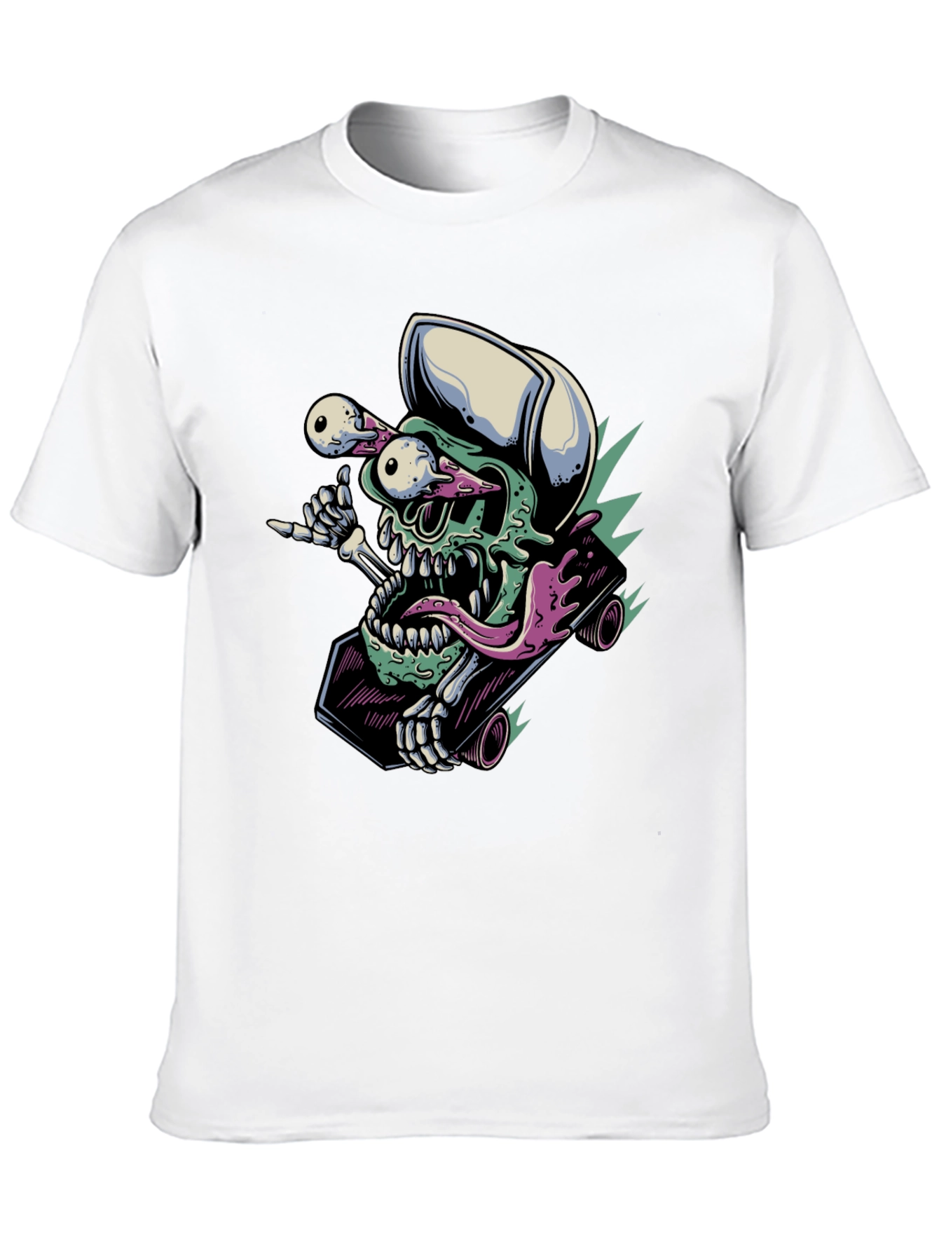 Skateboarding Skull T-Shirt - Unique Graphic Tee