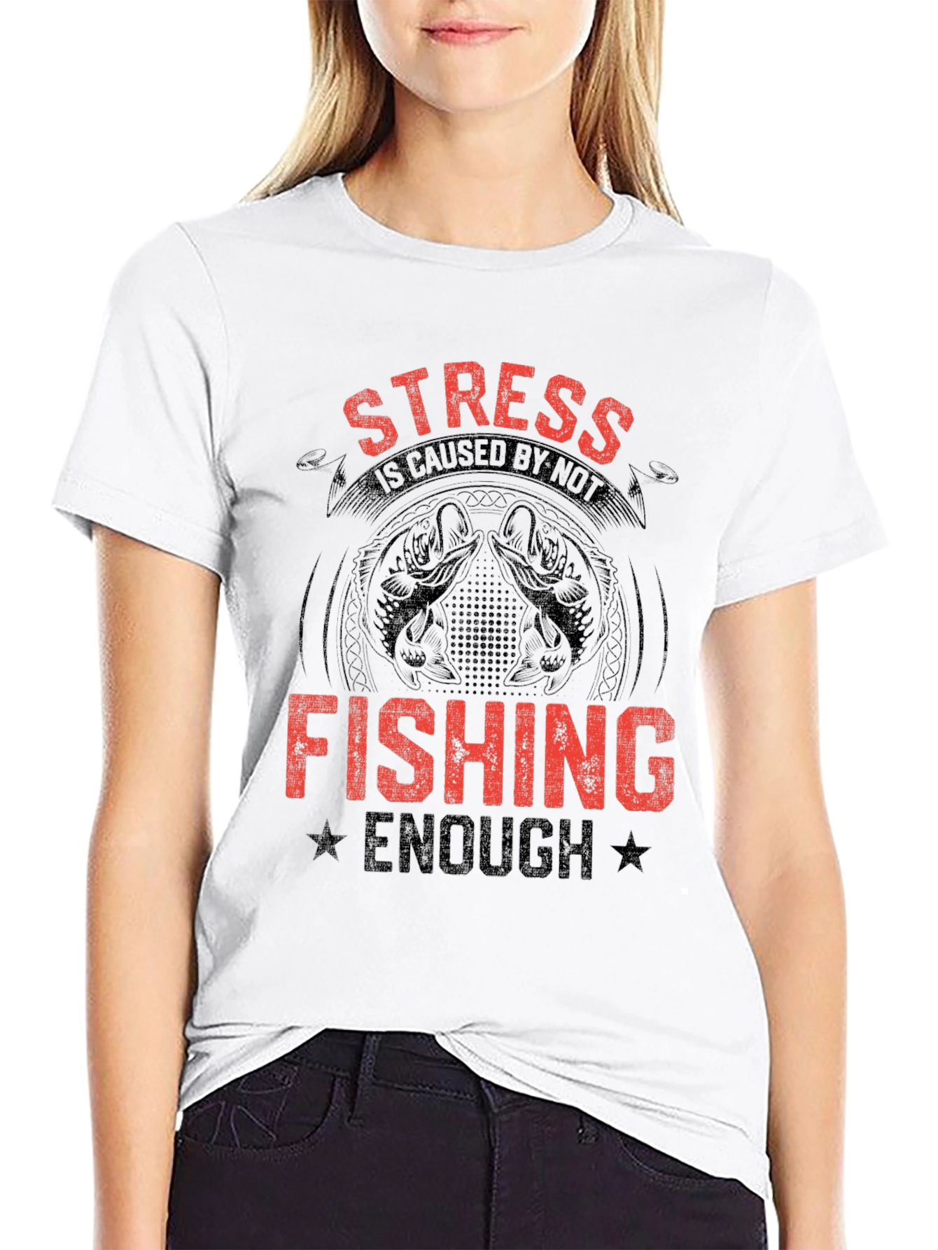 Stress Fishing Graphic T-Shirt
