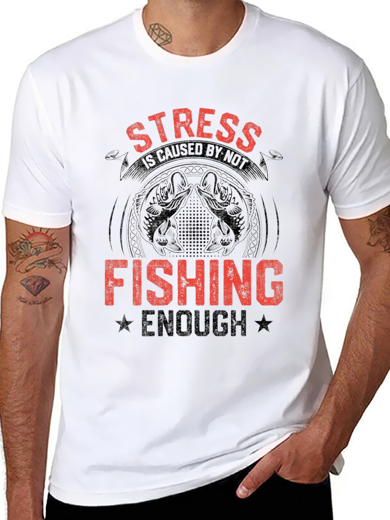Stress Fishing Graphic T-Shirt
