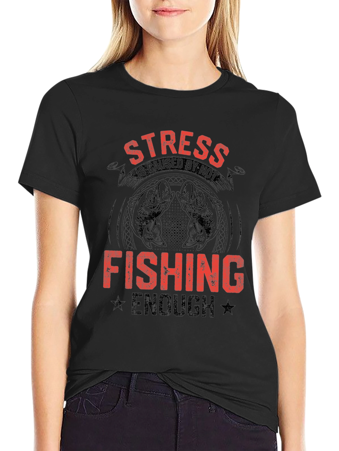 Stress Fishing Graphic T-Shirt