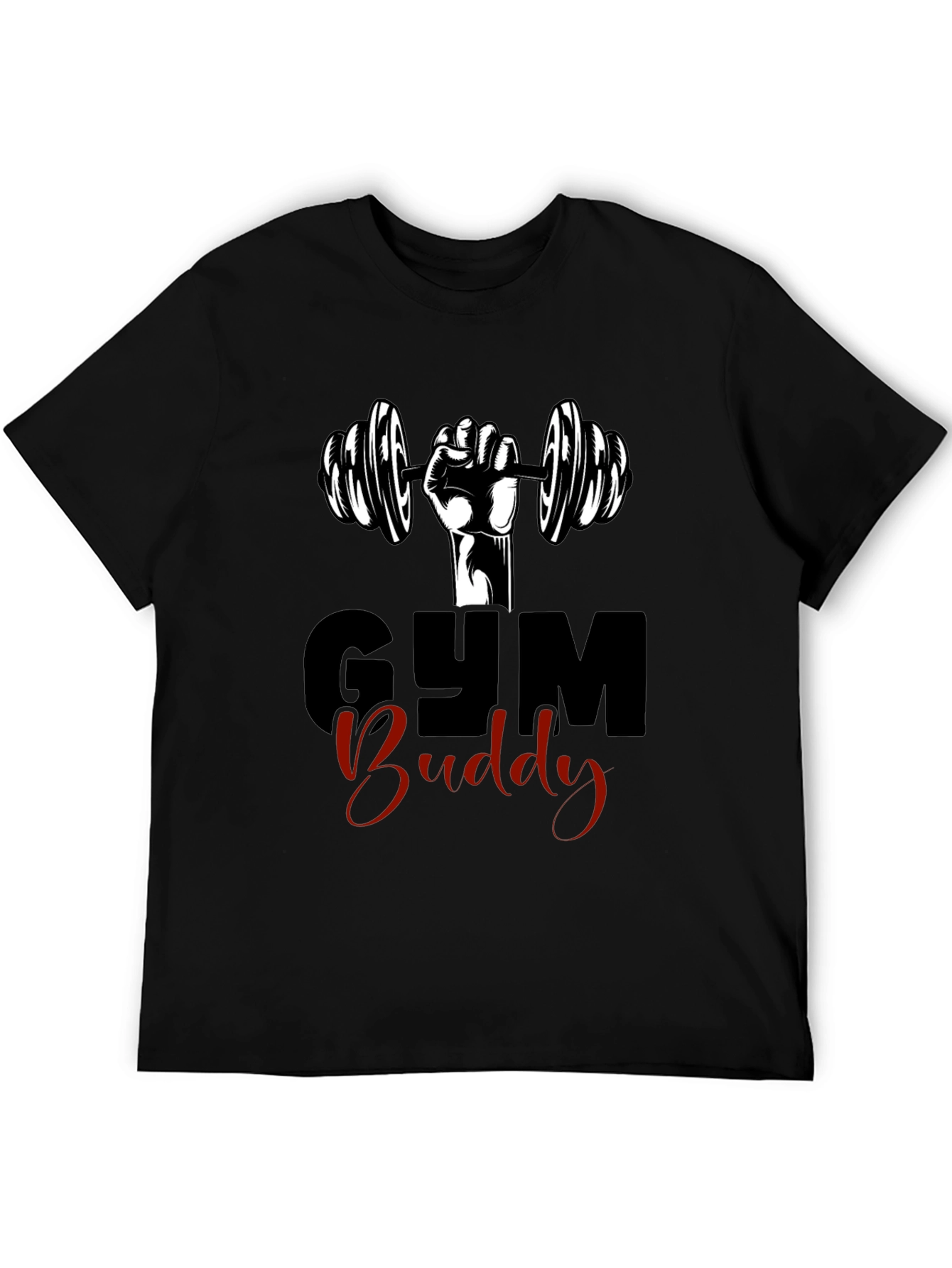 Gym Buddy Black Graphic Tee